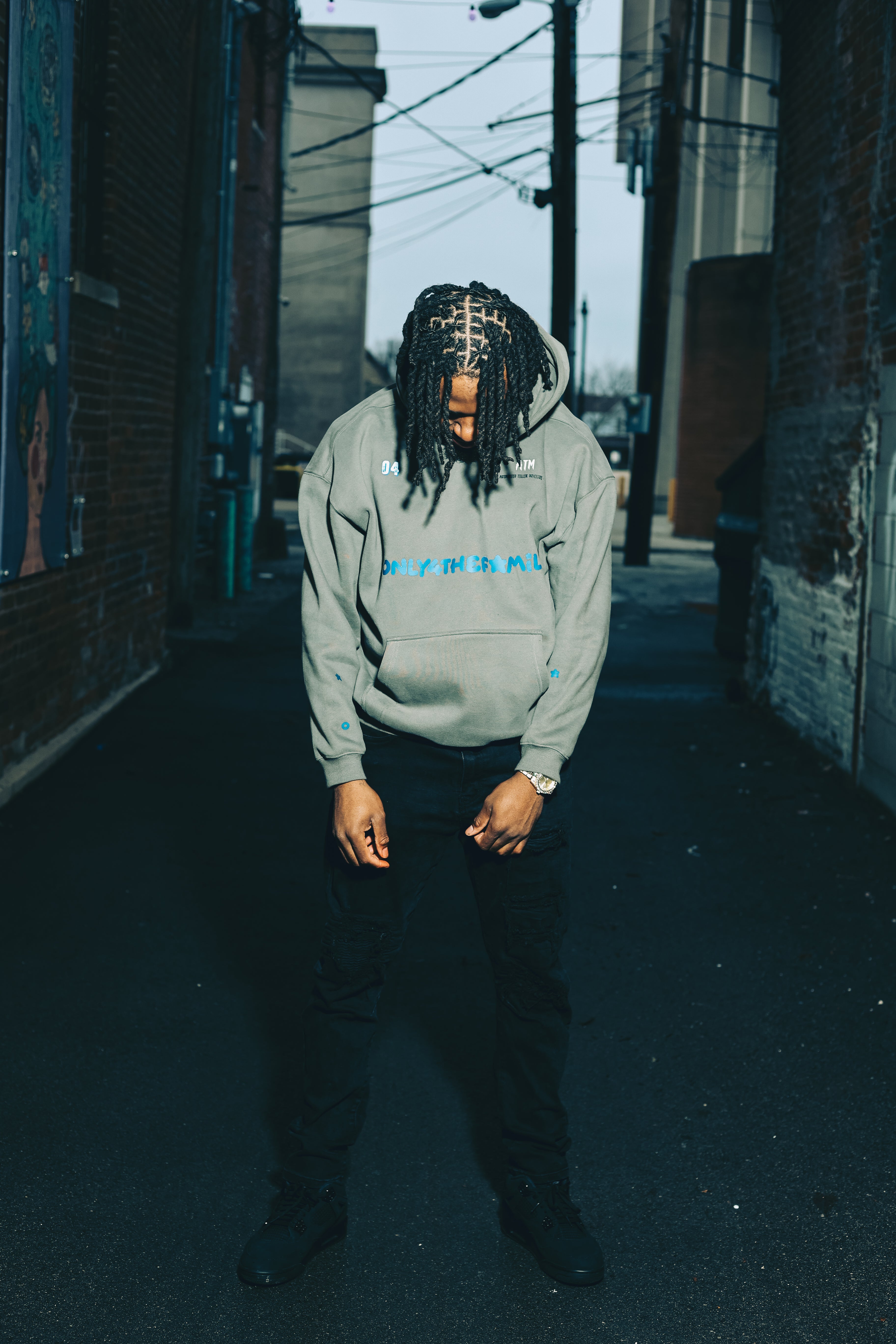 "Grey" and Blue 04TF "26" Hoodie