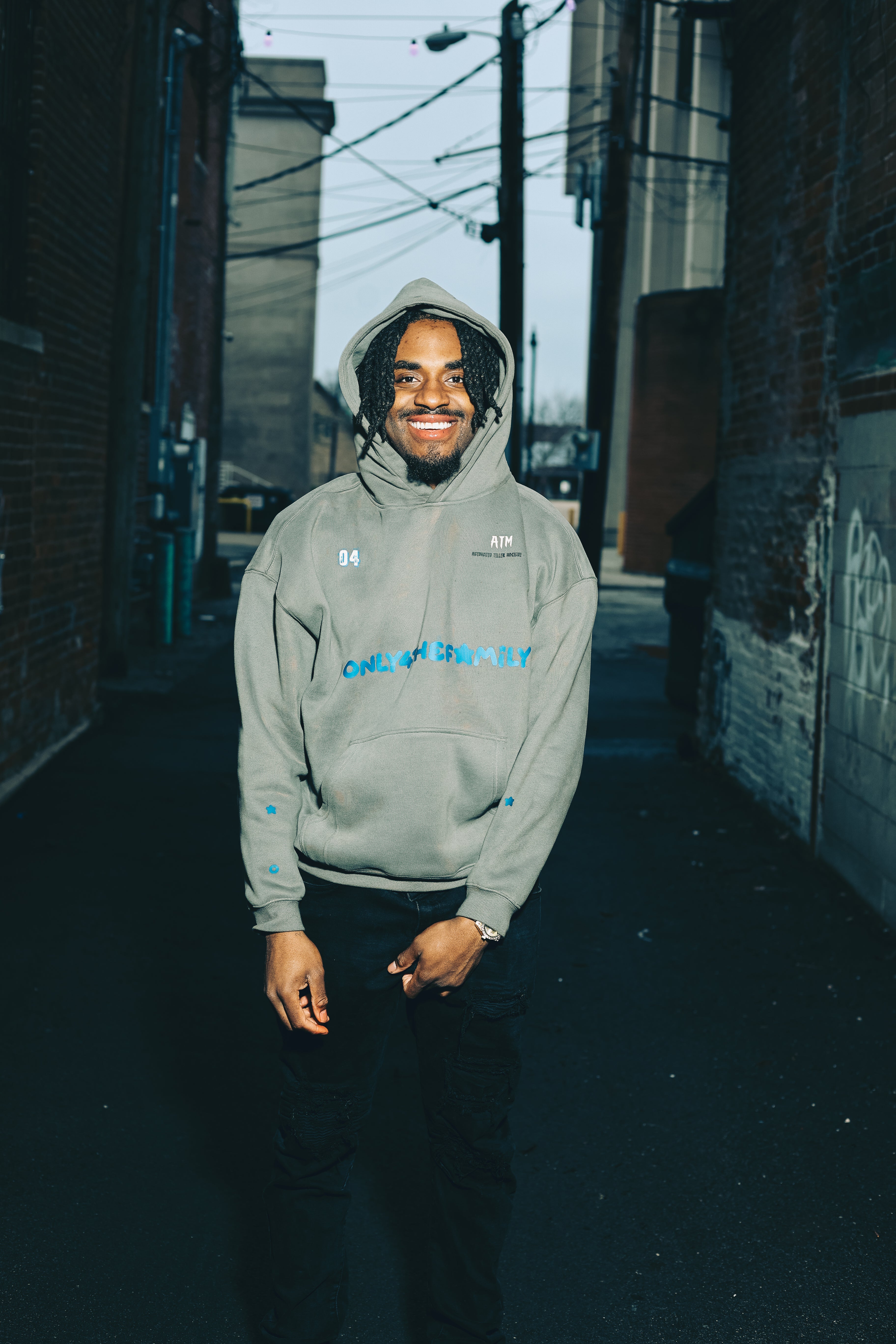 "Grey" and Blue 04TF "26" Hoodie