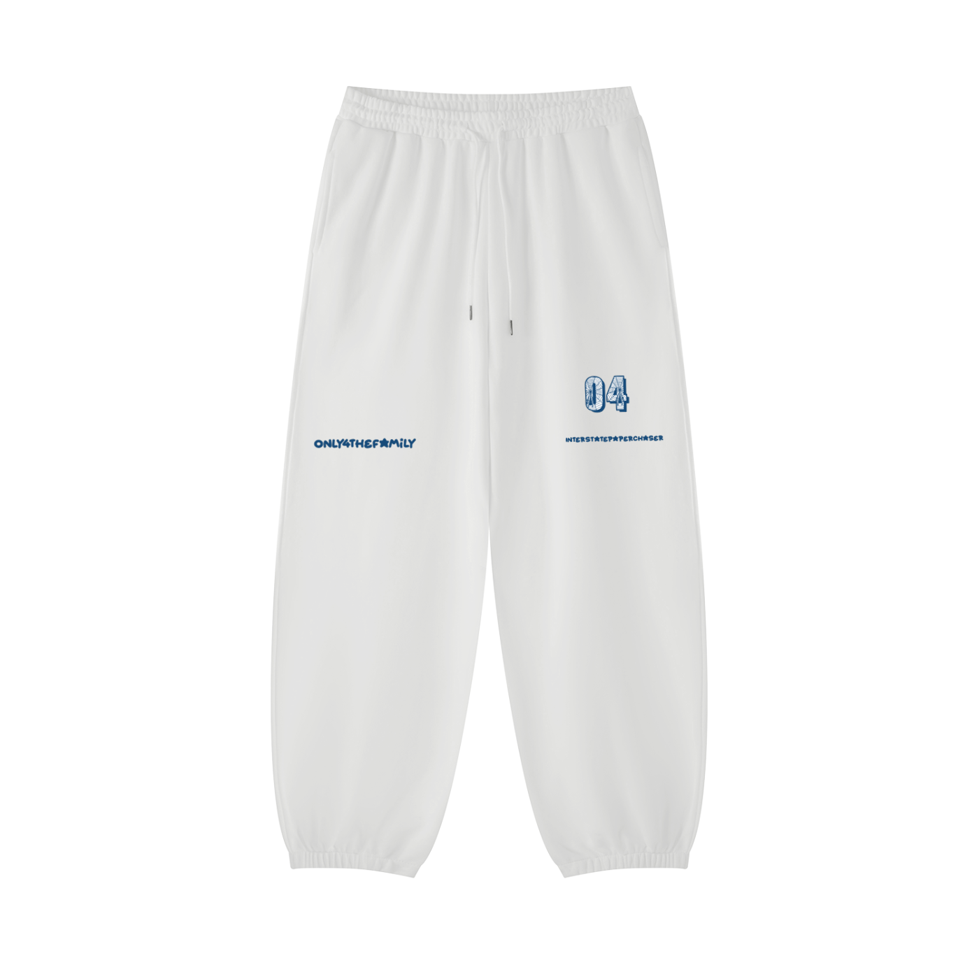 White and Blue Tracksuit Sweatpants